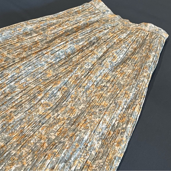 Vintage Pleated Lace Floral Midi Skirt - Picture 4 of 13